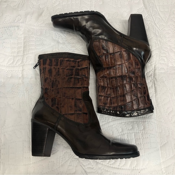Stuart Weitzman Shoes - Stuart weitzman croc heeled boots, NWOT